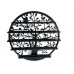 FixtureDisplays® Wall Mounted 5 Tier Nail Polish Rack Holder, Tree Silhouette Round Metal Salon Wall Art Display, Black 16785